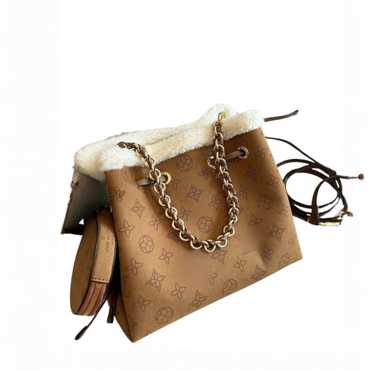 LV BROWN FUR TOTE